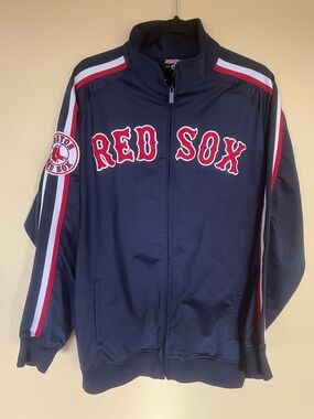 Stitches Navy Red Sox Full-Zip Windbreaker with Red & White Accents